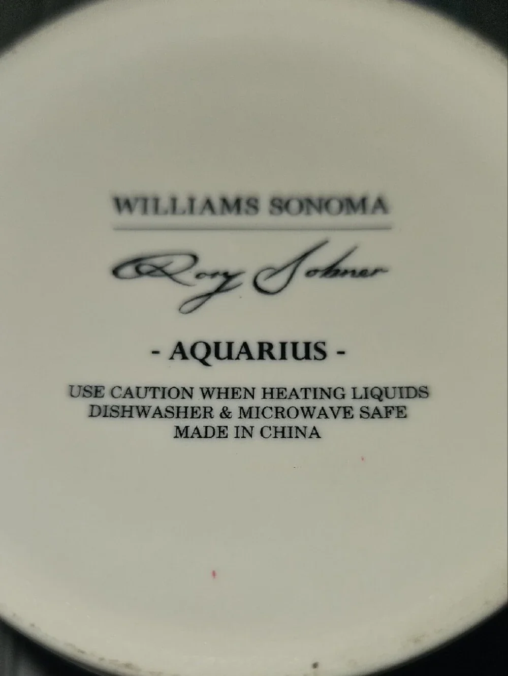 Williams Sonoma *Aquarius* Ceramic Mug in White and Black